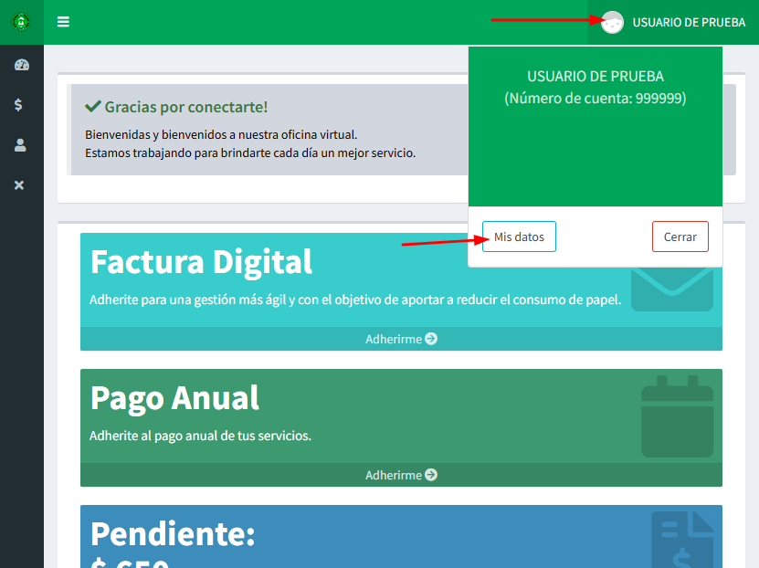 Modificar datos de contacto