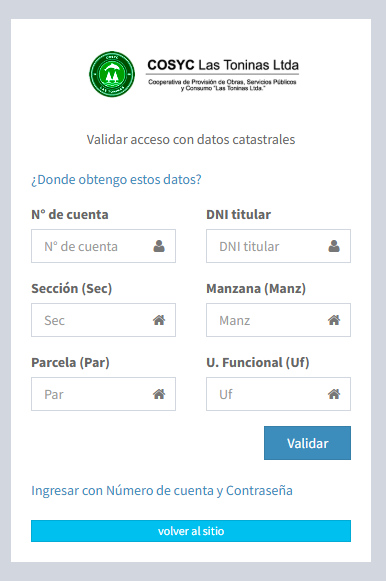 Validación por datos catastrales